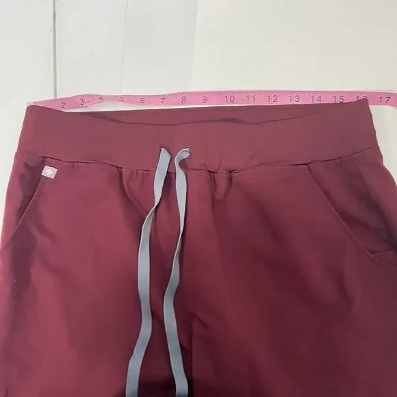 Figs Women's Drawstring Waist Zamora Jogger Scrub Pant Size Large Burgundy - Picture 10 of 14